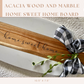 Custom Home Sweet Home or Welcome Home Engraved Acopa Marble and Acacia Wood Charcuterie Board, 10.5 " x 7.5"