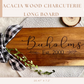 Engraved Acacia Charcuterie Long Serving Board, 20.47 x 7.20, Custom Cutting Board, Realtor Closing Gifts, Cheese Board, Wedding Gift