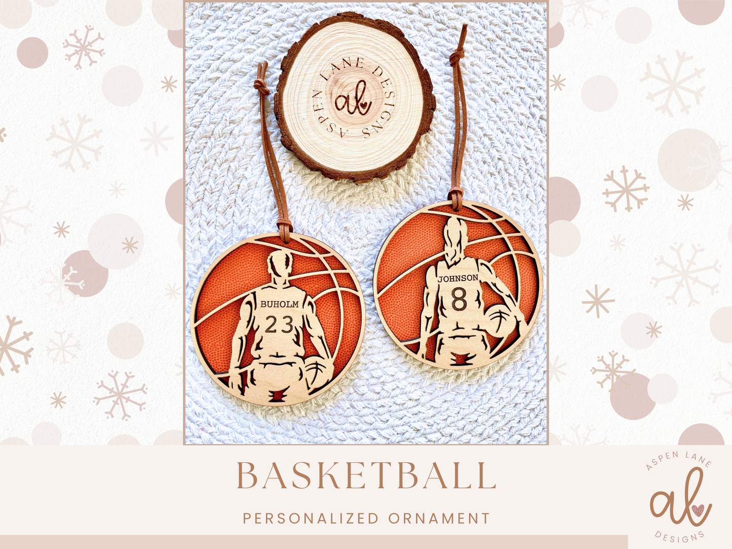 Personalized Basketball Christmas Ornament, Basketball Player, Girl Basketball Ornament, Senior Basketball, Sports Ornament, Basketball Fan