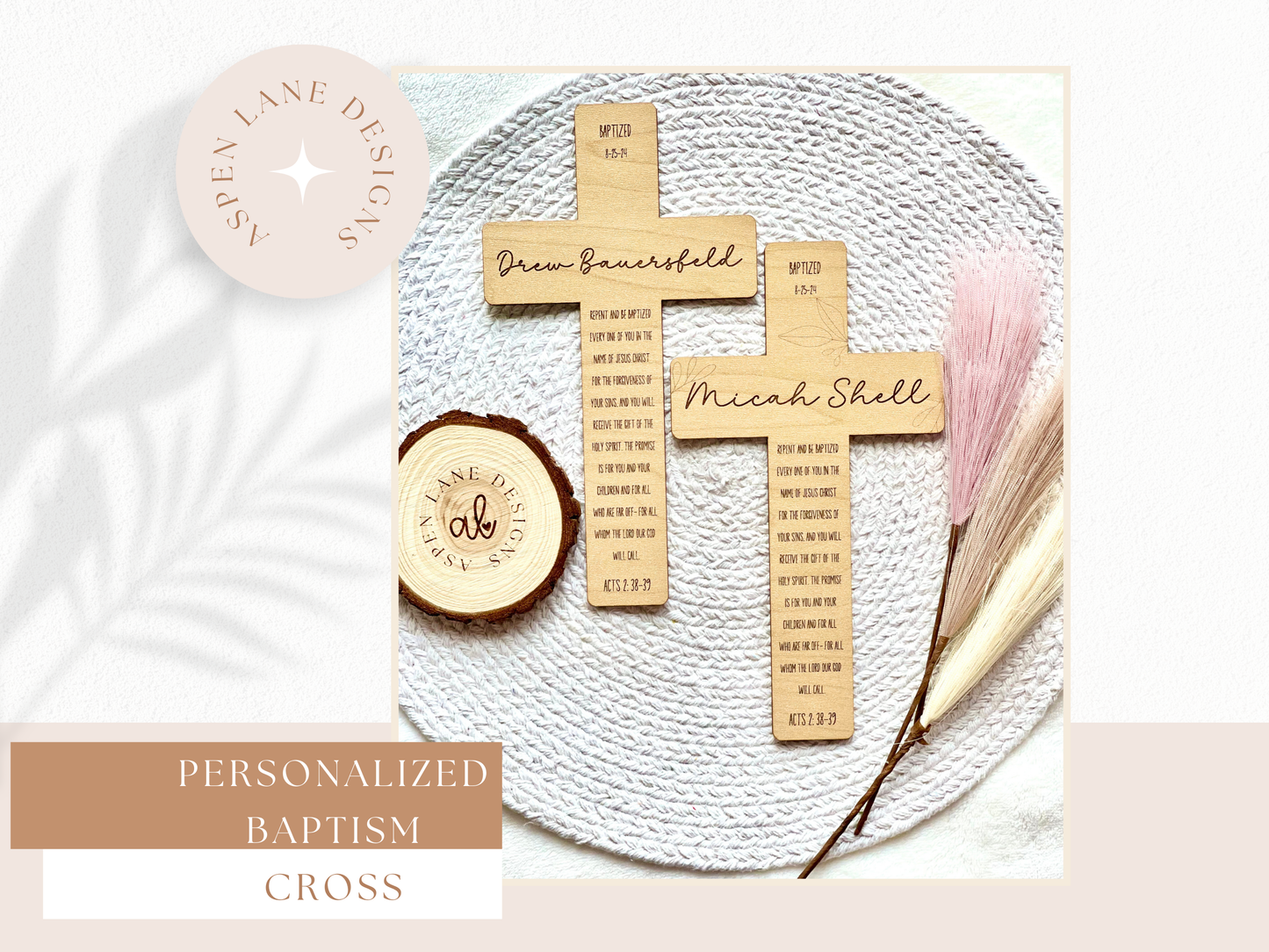 Personalized Baptism Wooden Wall Cross | Baptism Gift| Baptism Gift For Boy, Girl and Teen