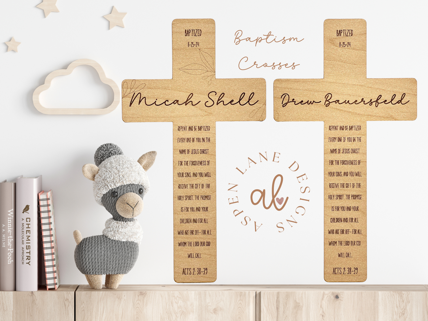 Personalized Baptism Wooden Wall Cross | Baptism Gift| Baptism Gift For Boy, Girl and Teen