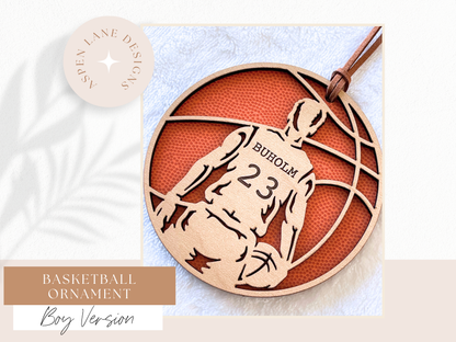 Personalized Basketball Christmas Ornament, Basketball Player, Girl Basketball Ornament, Senior Basketball, Sports Ornament, Basketball Fan