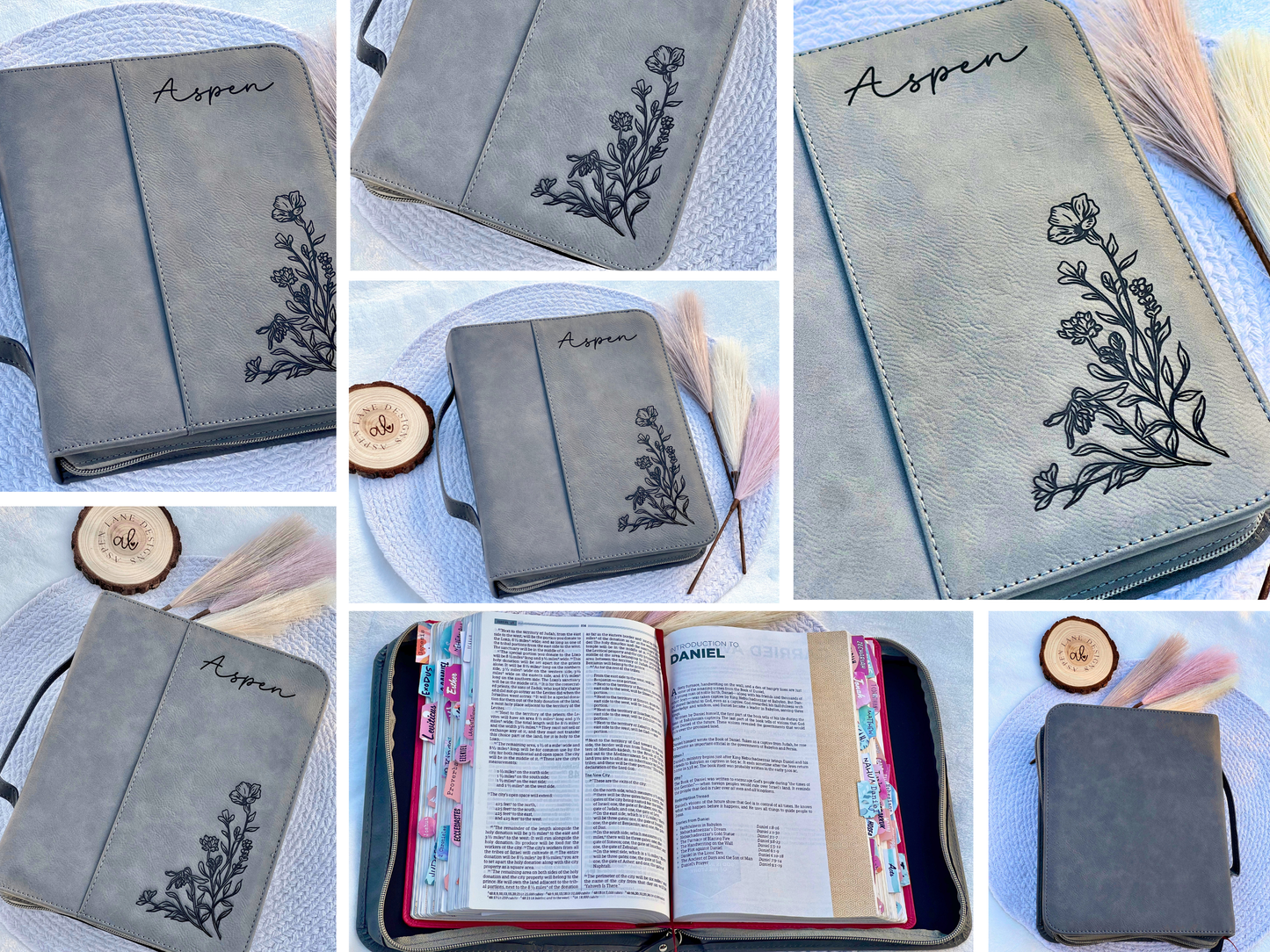 Beautiful Wildflower Bible Cover, Floral Bible, Personalized Bible Cover Women, Engraved Bible, Leatherette Bible, Bible Case, Book Cover