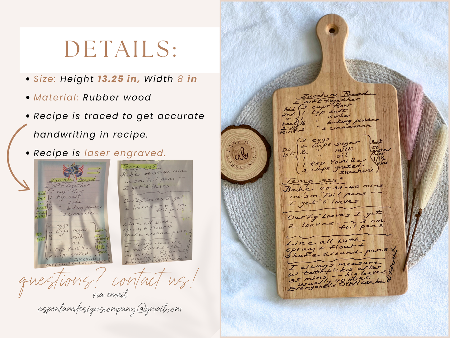 Recipe Cutting Board, Handwritten Recipe Cutting Board, Family Recipe Keepsake, Grandmas handwriting, Mothers Day Gift, Heirloom Recipe