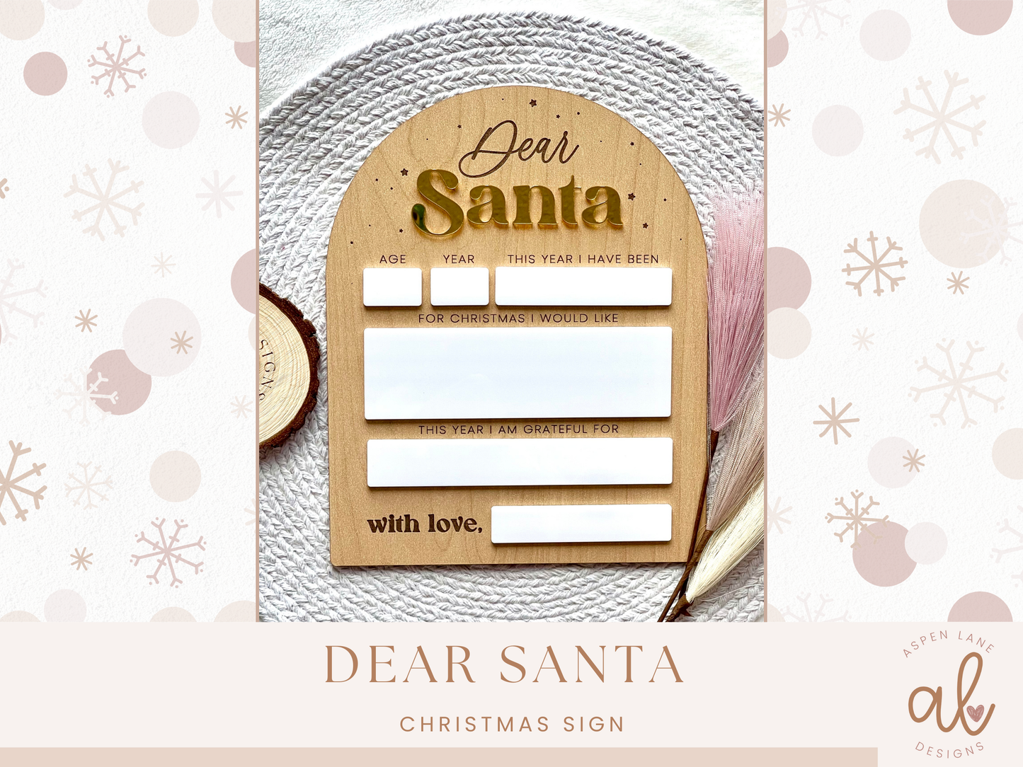 Dear Santa Sign, Dear Santa Board, Christmas List, Santa Letter Sign, Santa Wish List, Kids Letter to Santa, Christmas Wish List, Dry Erase Board