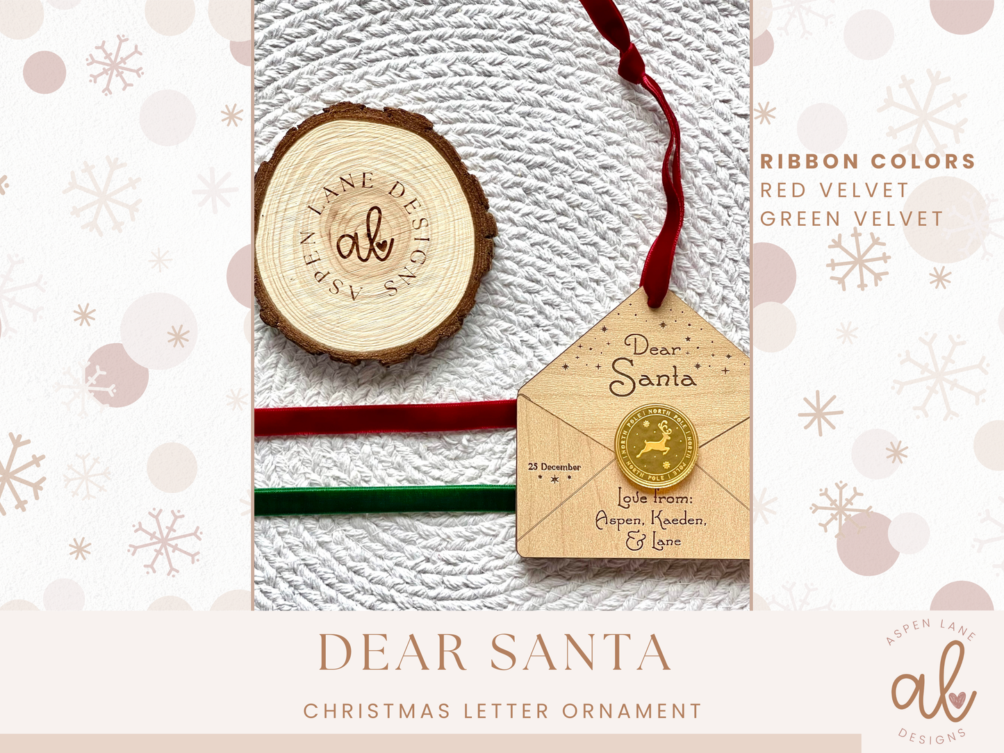 Letter To Santa Ornament, Santa List Envelope Ornament, Dear Santa Letter Wooden Ornament, Personalized Christmas List Ornament, North Pole