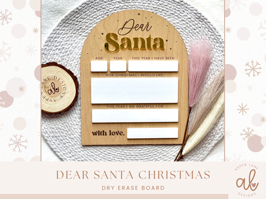 Dear Santa Sign, Dear Santa Board, Christmas List, Santa Letter Sign, Santa Wish List, Kids Letter to Santa, Christmas Wish List, Dry Erase Board