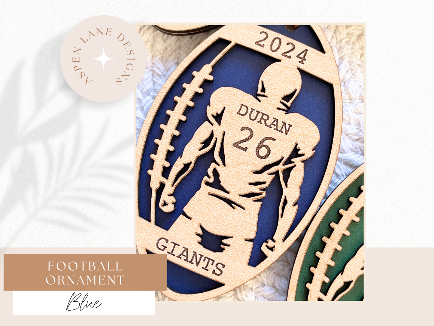 Personalized Football Ornament, Football Player Gift, High School Football, Custom Football Ornament Sports Ornament, Football Senior Gift