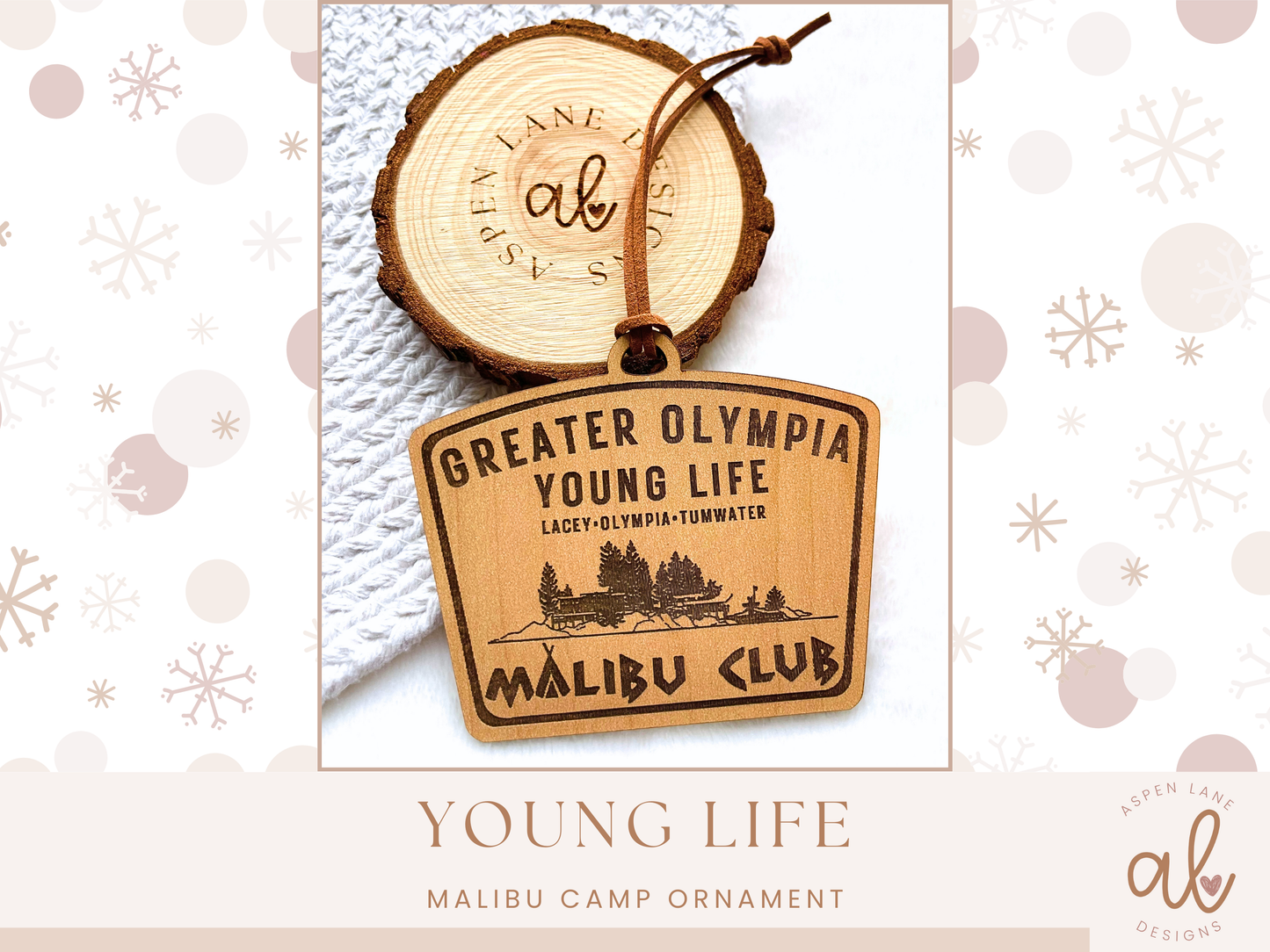 Greater Olympia Young Life Malibu Camp and WFR Creekside Camp Ornaments