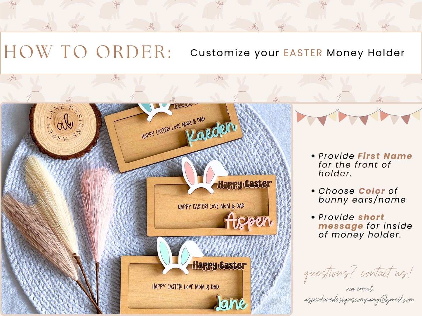 Easter Bunny Money Holder, Easter Basket Filler, Bunny Money, Teen Easter, Easter Kids Gift, Easter Basket Stuffer, Cash Money Holder, Girl