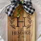 Engraved Acacia Charcuterie Board, Monogram, Established Last Name, Custom Cutting Board, Realtor Closing Gifts, Cheese Board, Wedding Gift, Serving Board 15.94 x 8.86