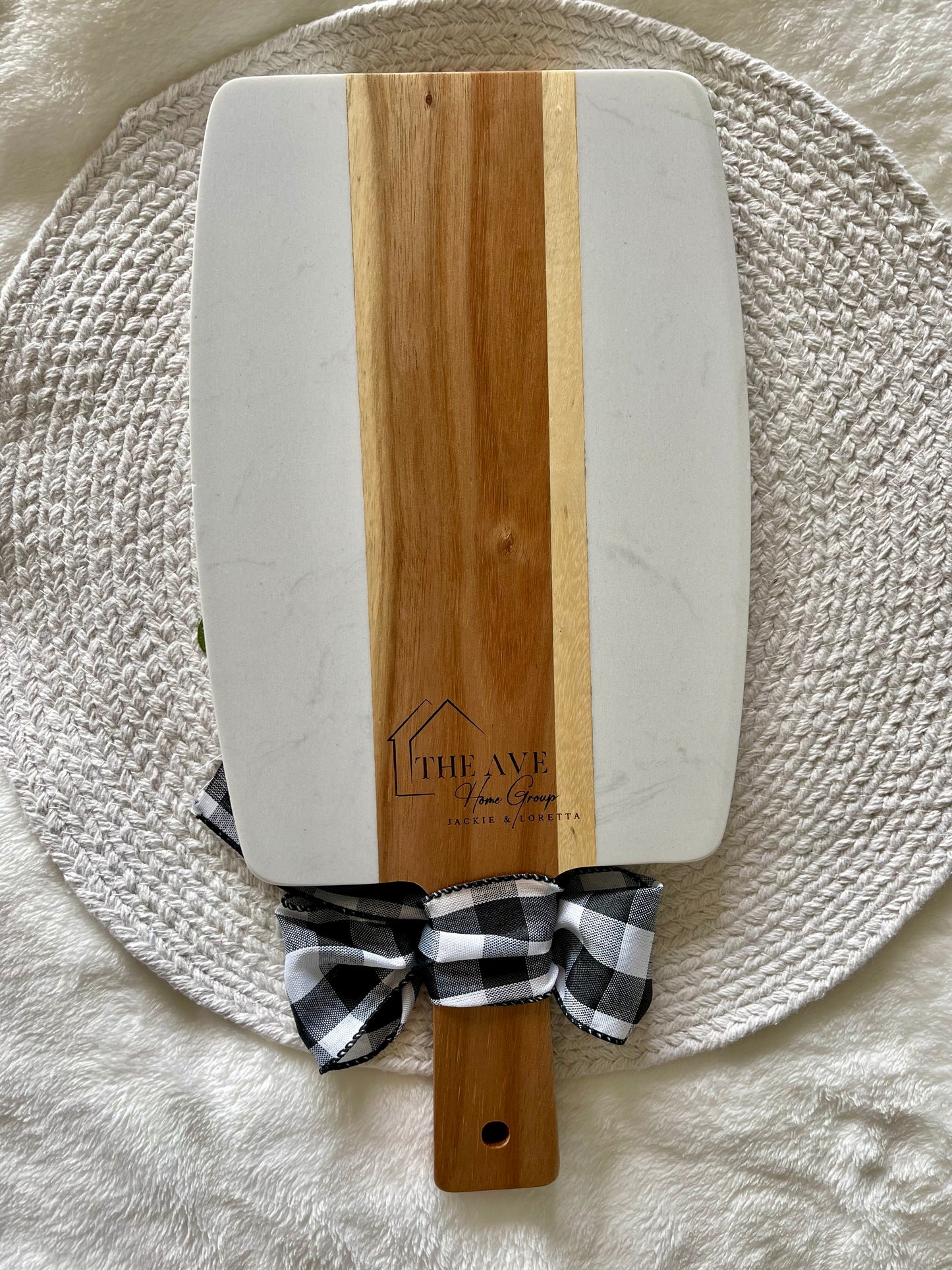 Custom Home Sweet Home or Welcome Home Engraved Acopa Marble and Acacia Wood Charcuterie Board, 10.5 " x 7.5"