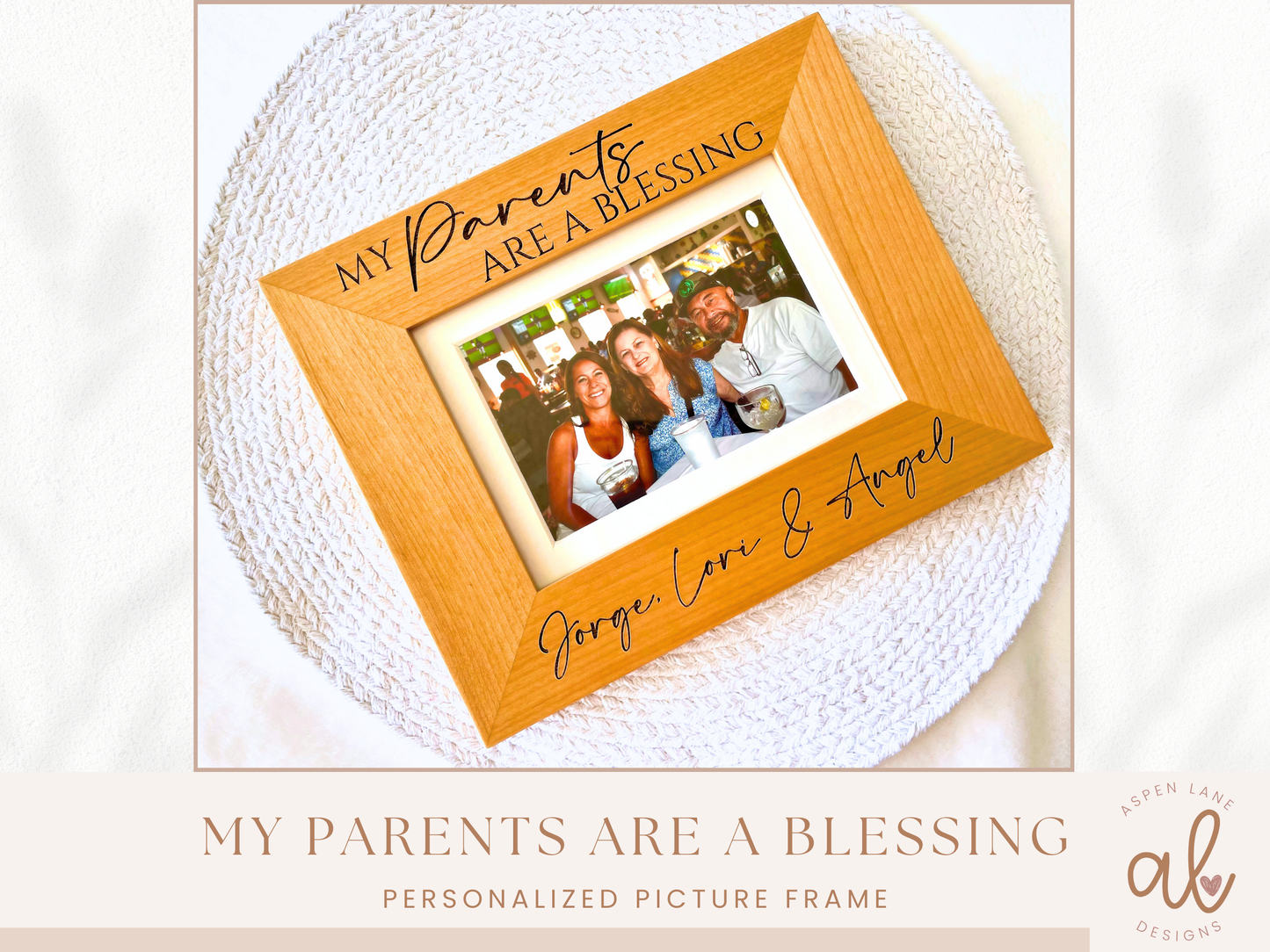 Family Picture Frame, Family Photo Frame, Parents Picture Frame, Custom Family Frame, Family Name Frame, Personalized Picture Frame, 4x6