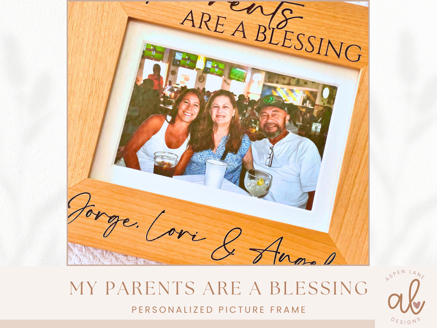 Family Picture Frame, Family Photo Frame, Parents Picture Frame, Custom Family Frame, Family Name Frame, Personalized Picture Frame, 4x6