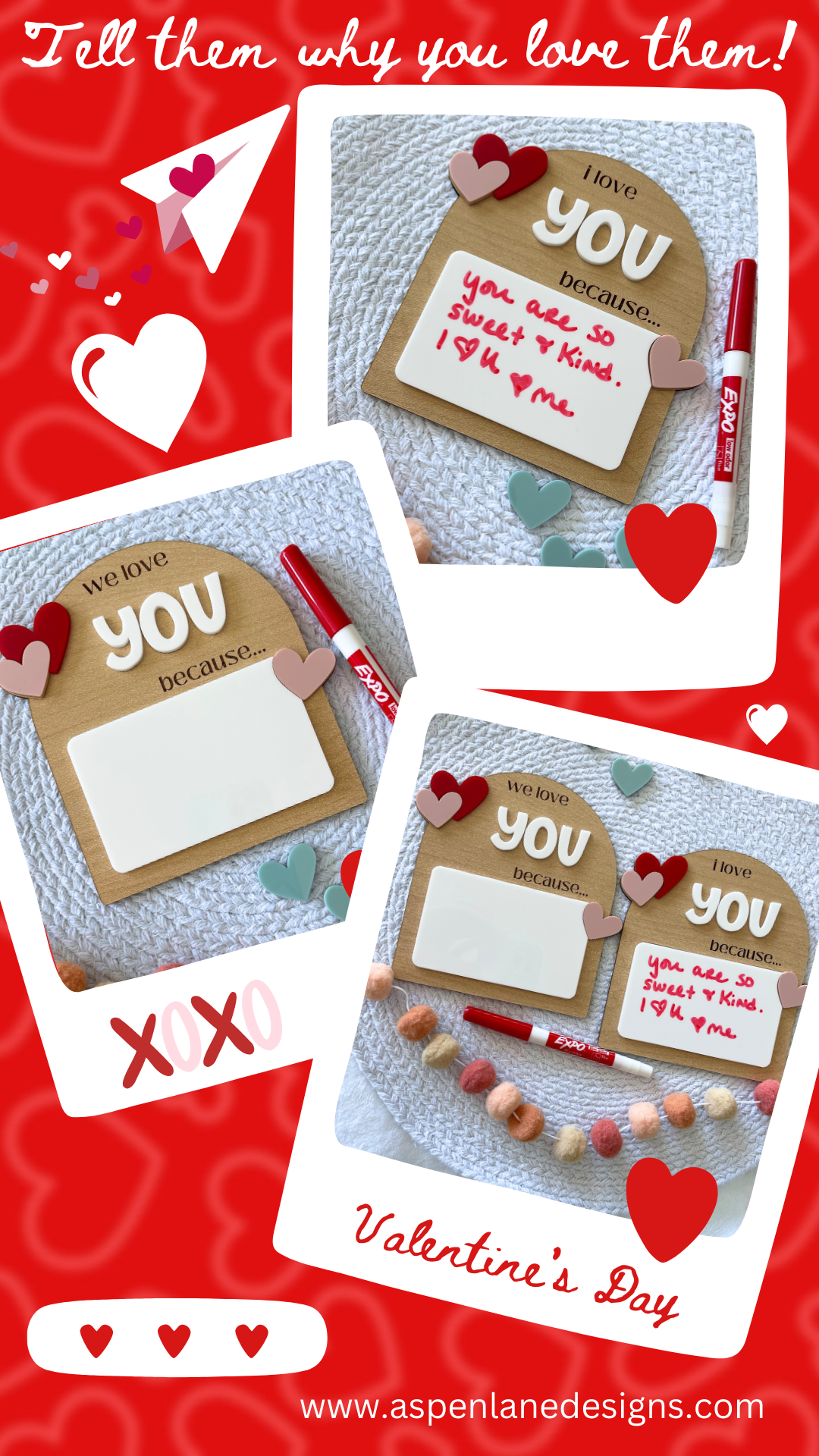 Valentine Board, Kids Valentine, Vday Sign, Valentine Gift For Children, Gift For Valentines Day, Pink And Red Love Boards, I Love You Note Board