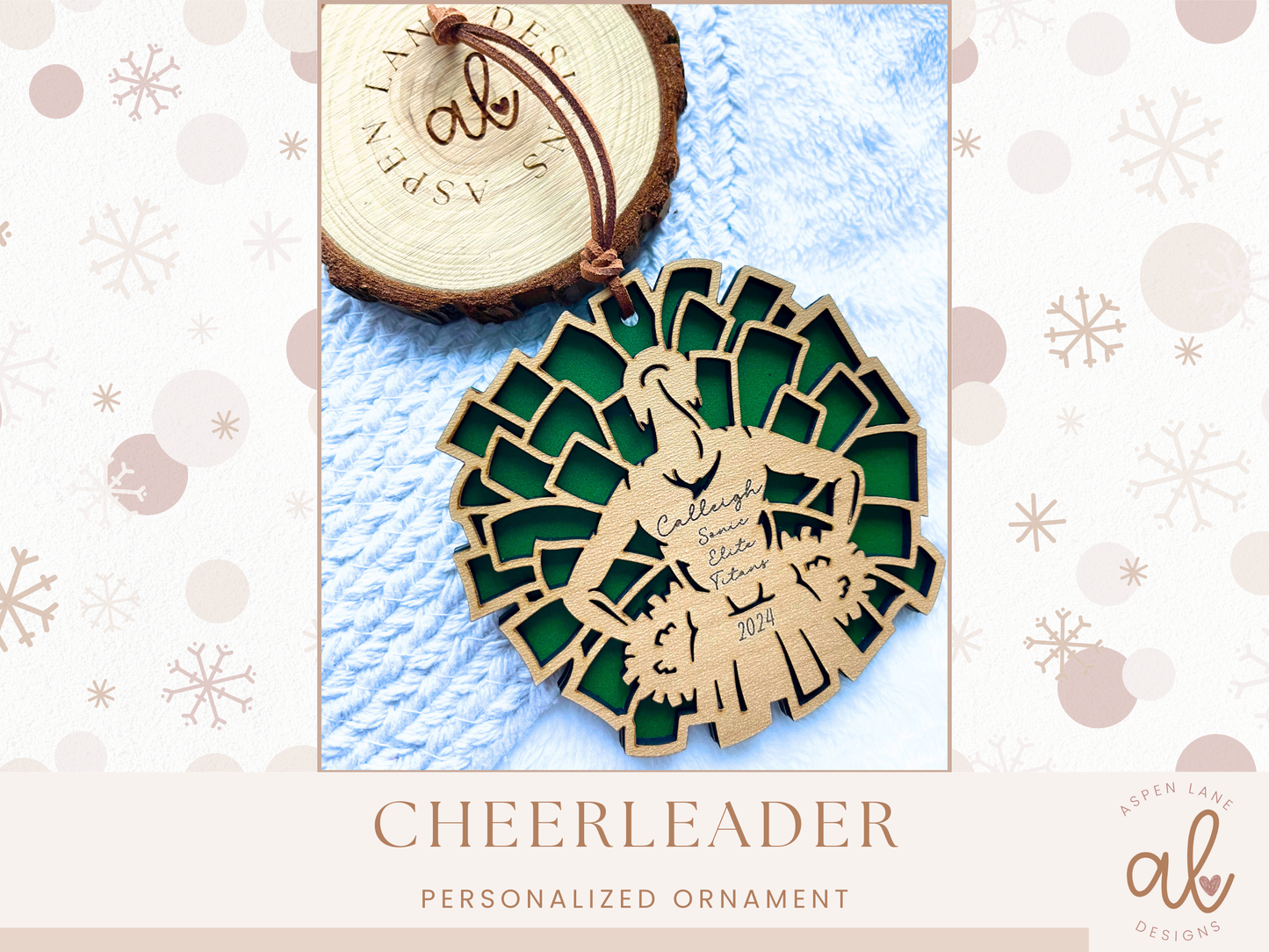 Cheerleader Ornament, Cheerleading Ornament, Cheer Coach Ornament, Gift for Cheerleader, Cheerleading Gift, Senior Cheer Gift, Cheer Team