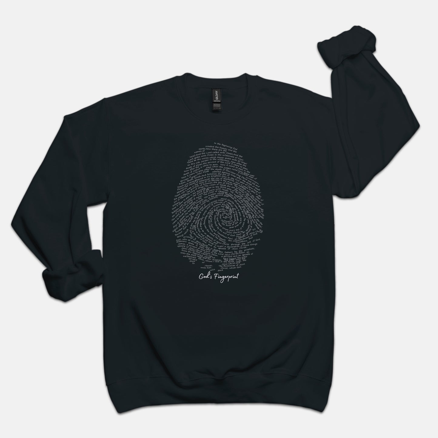 Gods Fingerprint Sweatshirt, Christian Apparel,  Unisex Crew Neck Sweatshirt